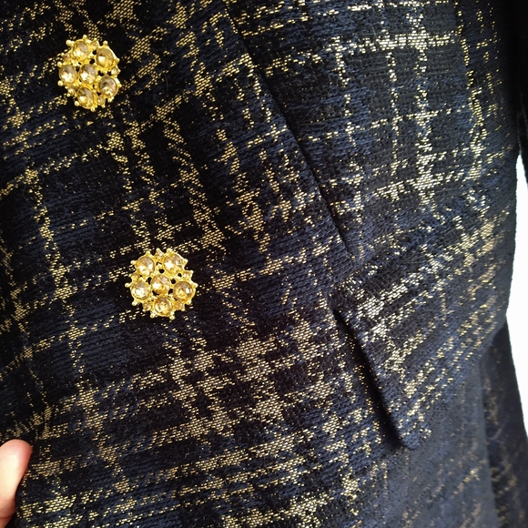 Elie Tahari metallic plaid blazer - Picture 3 of 8